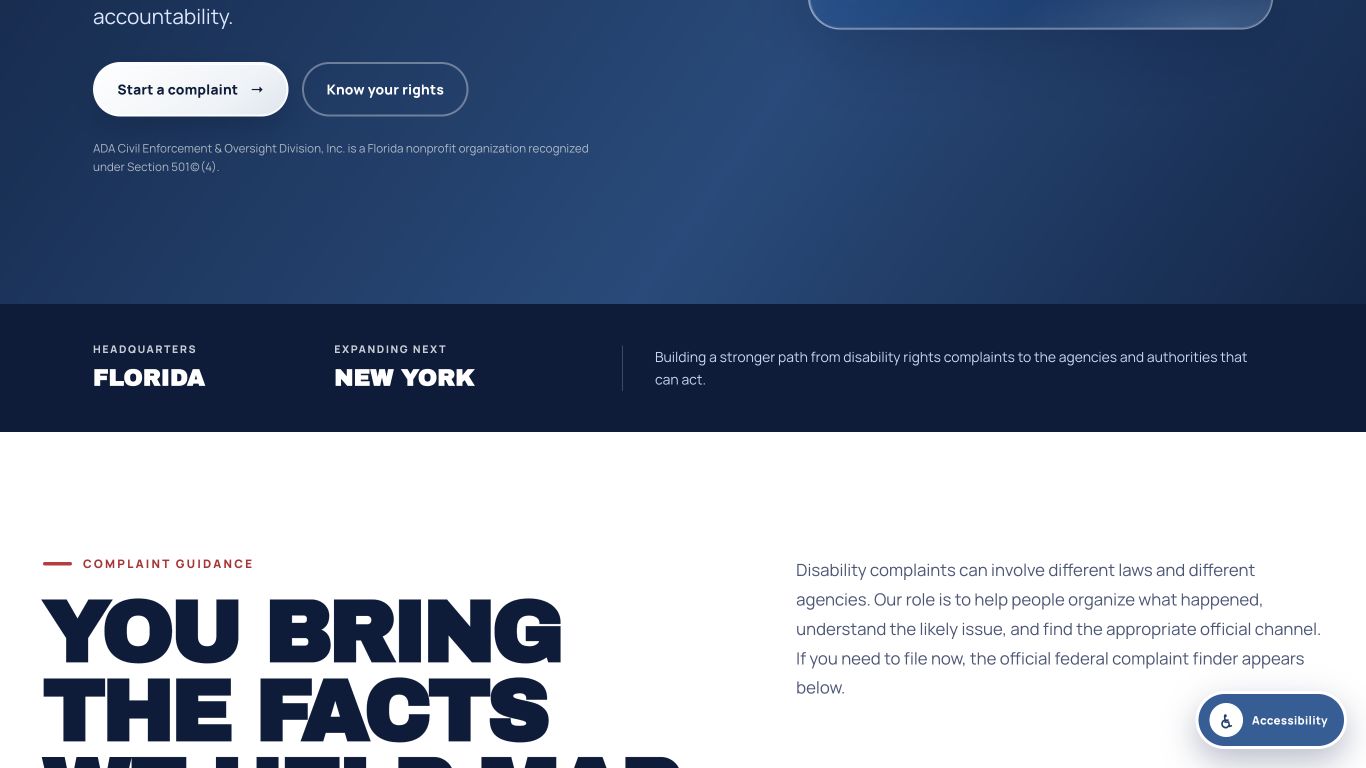 ADA Civil Enforcement website detail
