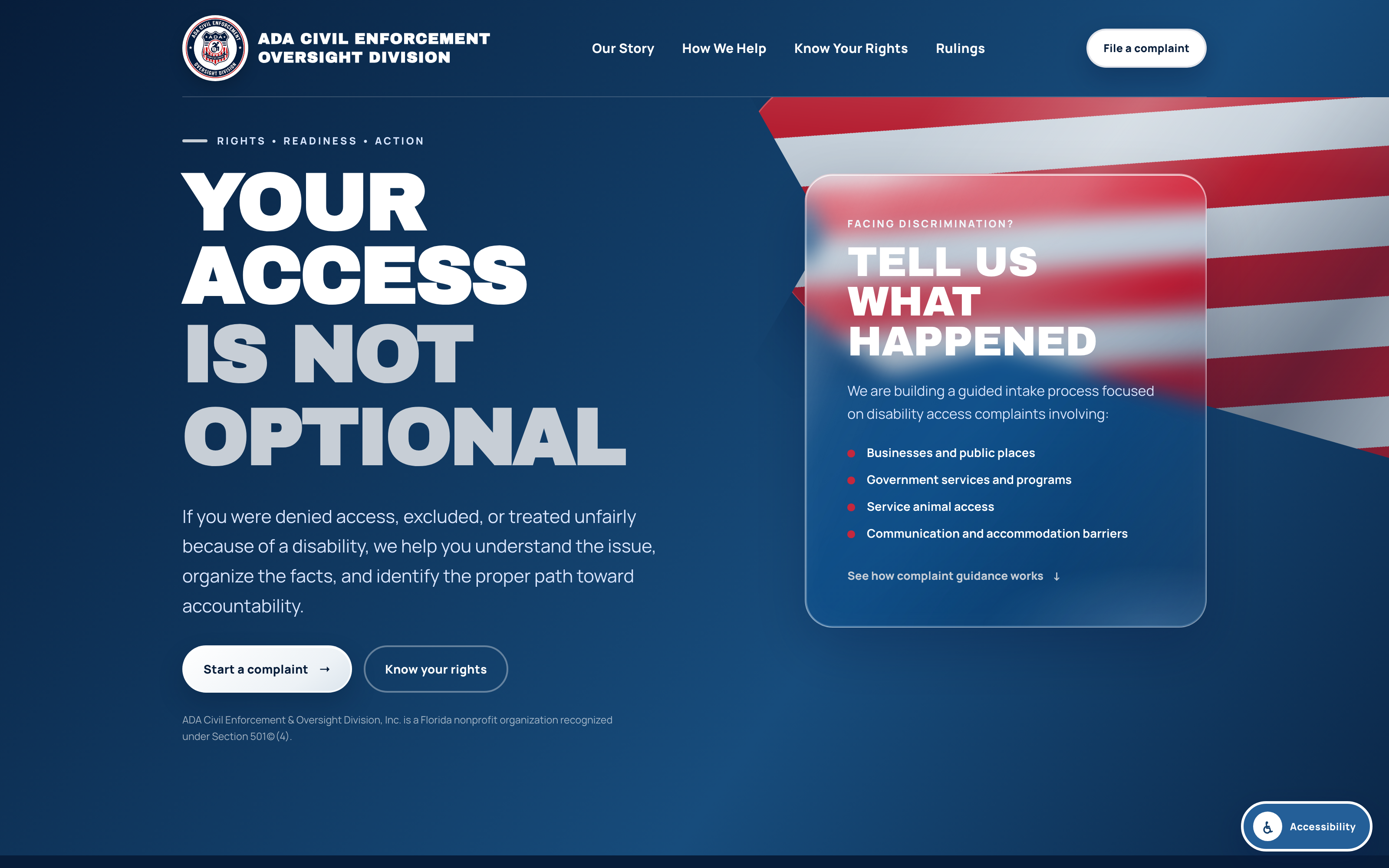 ADA Civil Enforcement website project