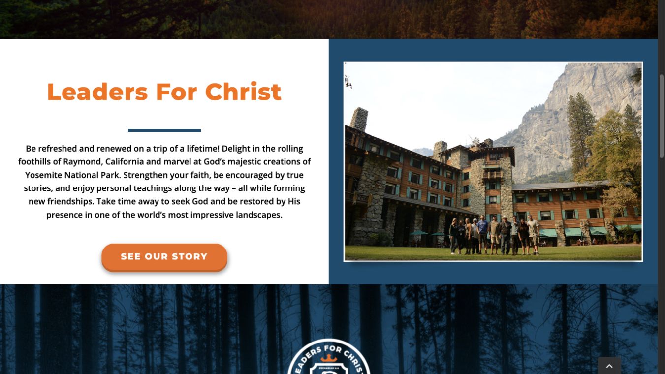 Leaders for Christ website detail