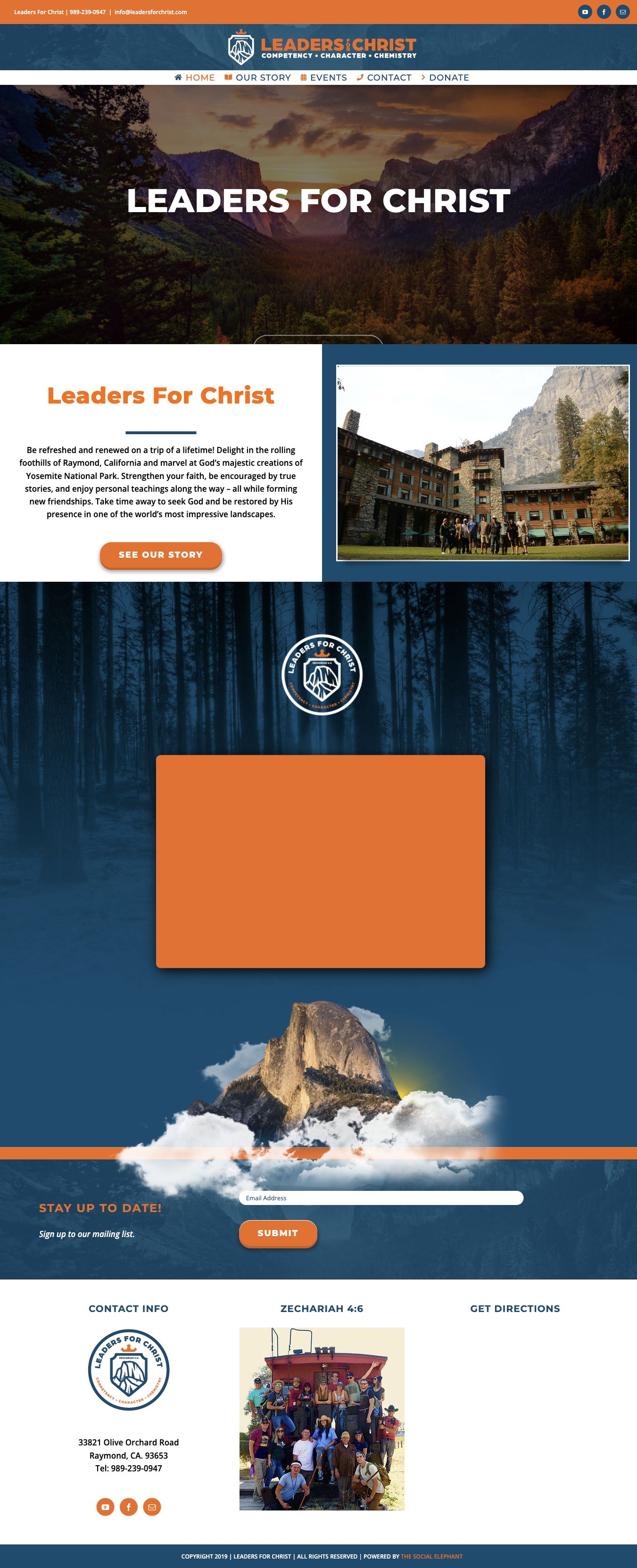 Scrolling preview of the Leaders for Christ homepage